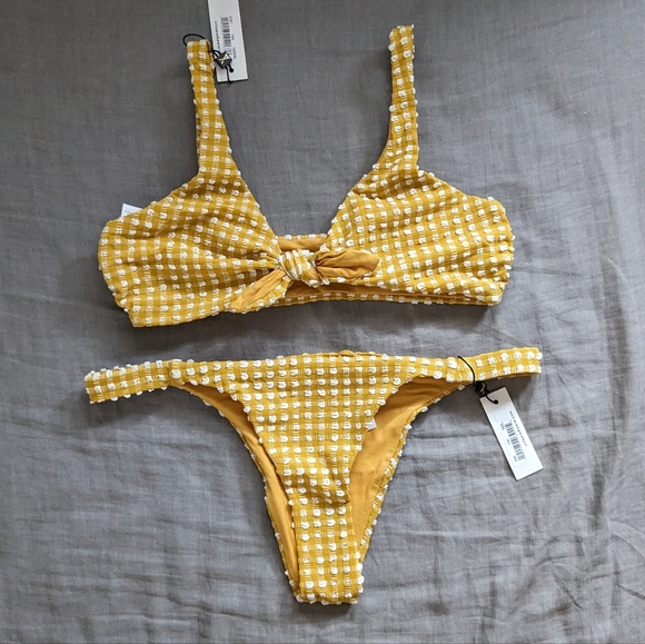 Vitamin A Other - Vitamin A Lou Top Carmen Bottom Check Bikini Set Yellow